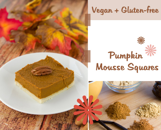 Vegan + Gluten-free Pumpkin Mousse Squares